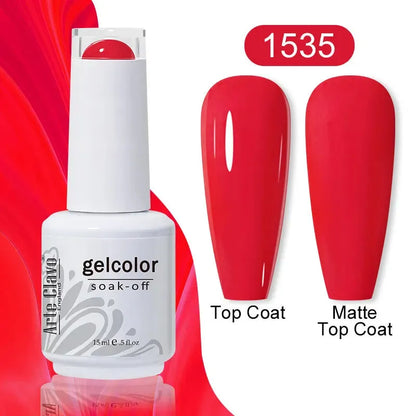 Cherry Red Color Gel Nail Polish Semi Permanent Gel Varnishes For Christmas Nail Art Design Glass Bottle Top Colorcard - Shop & Buy