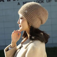 Load image into Gallery viewer, Autumn/Winter Korean Edition Trendy Versatile Net Red Thickened And Warm Knitted Outdoor Woolen Women&#39;s Hat
