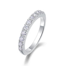 Load image into Gallery viewer, 925 Sterling Silver Moissanite Ring 0.48CT Round Pave Moissanite Half Eternity Wedding Band Rings
