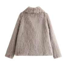 Load image into Gallery viewer, New women&#39;s fashion temperament versatile loose large lapel artificial fur effect jacket
