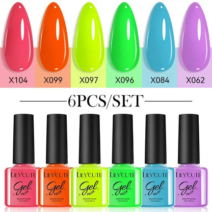 6Pcs/Set Macaron Color Gel Nail Polish Set Kit Spring 6 Colors UV LED Nail Art Gel Vernis Semi Permanent Base Top Coat - Shop & Buy