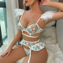 Load image into Gallery viewer, Trendy Lingerie Women 3 Piece Set Transparent Mesh Best Selling Women Lingerie Sets
