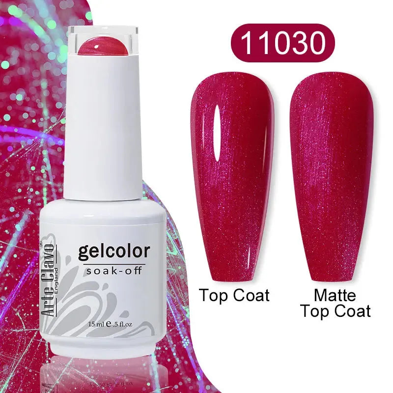 Cherry Red Color Gel Nail Polish Semi Permanent Gel Varnishes For Christmas Nail Art Design Glass Bottle Top Colorcard - Shop & Buy