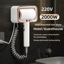 Load image into Gallery viewer, New Product No Punching Wall Mounted Hair Dryer 2000W High-Power Quick Drying Hotel Bathroom Negative Ion Hair Care Hair Dryer
