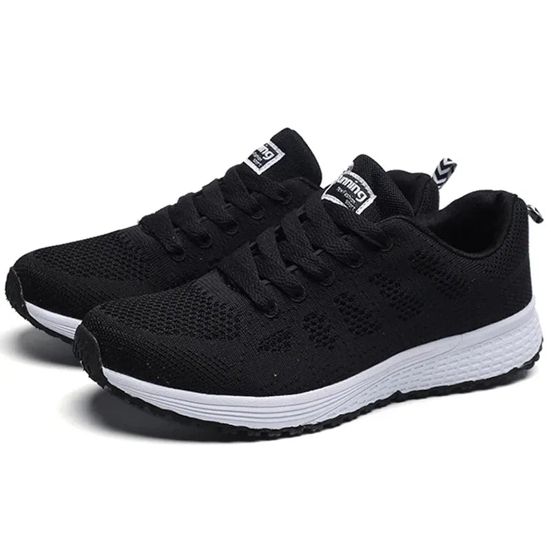 Women's Sneakers New Fashion Breathable Solid Color Walking Sneakers - Shop & Buy