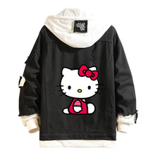 Load image into Gallery viewer, Women and men Cowboy Jacket Hello Kitty Hoodie Spring and Autumn KT Cat Sweet Top
