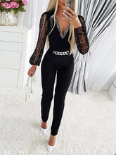 Load image into Gallery viewer, Jumpsuits Women One Piece V Neck Full Sleeve Tight High Waist Overalls
