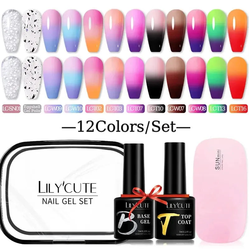 12PCs 7ml Spring Macaron Nail Gel Polish Set Semi Permanent UV Gel For Manicure Soak Off Gel Nail Polish Kit Varnishes - Shop & Buy