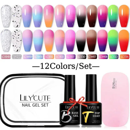 12PCs 7ml Spring Macaron Nail Gel Polish Set Semi Permanent UV Gel For Manicure Soak Off Gel Nail Polish Kit Varnishes - Shop & Buy