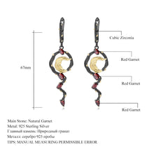 Load image into Gallery viewer, 925 Sterling Silver 3.03Ct Natural Red Garnet Handmade Statement Vintage Drop Earrings For Women Fine Jewelry
