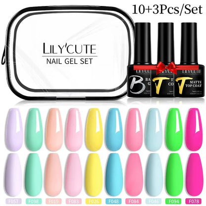 12PCs 7ml Spring Macaron Nail Gel Polish Set Semi Permanent UV Gel For Manicure Soak Off Gel Nail Polish Kit Varnishes - Shop & Buy