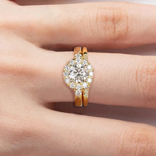 Load image into Gallery viewer, Engagement Gold Color Ring Set For Women 925 Sterling Silver 1 Carat All Moissanite Ring
