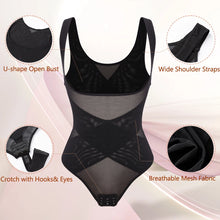 Load image into Gallery viewer, Thongs Bodysuit Shapewear Women Tummy Control Slimming Body Shaper Criss Cross Mesh Underwear Flat Belly Underbust Waist Trainer
