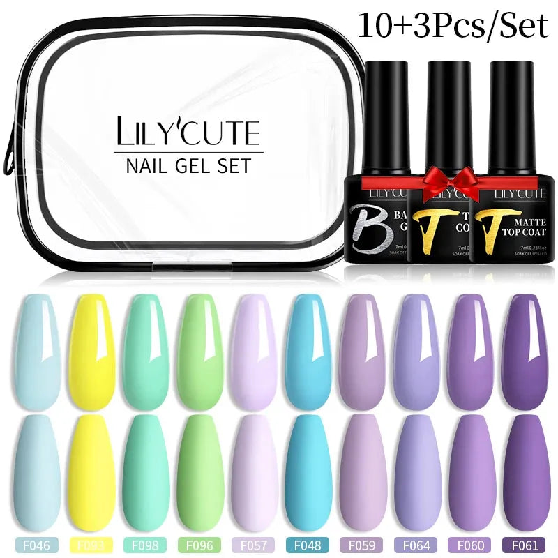 12PCs 7ml Spring Macaron Nail Gel Polish Set Semi Permanent UV Gel For Manicure Soak Off Gel Nail Polish Kit Varnishes - Shop & Buy