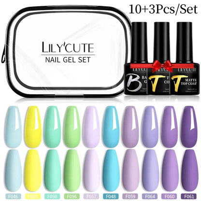 12PCs 7ml Spring Macaron Nail Gel Polish Set Semi Permanent UV Gel For Manicure Soak Off Gel Nail Polish Kit Varnishes - Shop & Buy