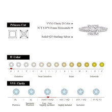 Load image into Gallery viewer, 18K Real Moissanite Rings Princess Cut D Color VVS1 8.0mm Au750 Etenity Diamond
