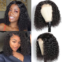 Load image into Gallery viewer, Kinky Curly Bob Wig 13X4 Lace Front Human Hair Wigs For Women HD Transparent 13X4 Lace Frontal Wig
