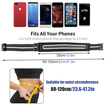 Running Belts for Women Waterproof Fanny Pack Running Waist Pouch Phone holder Adjustable Sports Money Belt with Headphone Port