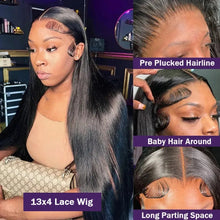 Load image into Gallery viewer, Transparent 360 Lace Frontal Wig 4x4 Lace Closure Wig Straight 13x6 Lace Front Human Hair Wigs For Black Women
