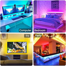 Load image into Gallery viewer, LED Strip RGB 5050 WS2812b Bluetooth App Control Chasing Effect Lights Flexible Tape Diode Ribbon TV BackLight Bedroom Decorate
