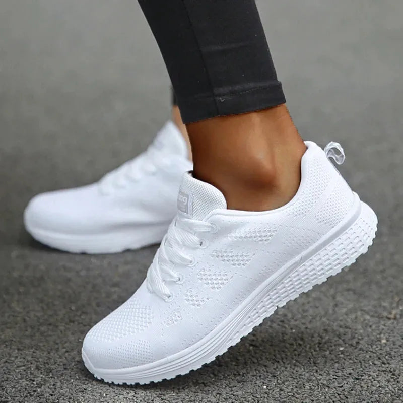 Women's Sneakers New Fashion Breathable Solid Color Walking Sneakers - Shop & Buy