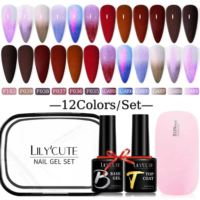 12PCs 7ml Spring Macaron Nail Gel Polish Set Semi Permanent UV Gel For Manicure Soak Off Gel Nail Polish Kit Varnishes - Shop & Buy