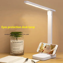 Load image into Gallery viewer, LED Touch Switch White Folding Desk Lamp Bedroom Bedside Study Reading Eye Care Night Lamp
