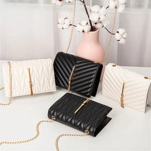 Load image into Gallery viewer, Fashion Tassel Flap Crossbody Bags V Pattern Mini Chain Shoulder Bag for Women Pu Leather
