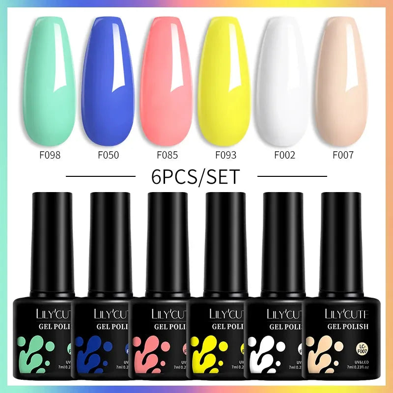 6PCs/Set Thermal Gel Nail Polish Set Winter Temperature Changing Gel Nail Set Semi Permanent Soak Off Nail Art Kit - Shop & Buy