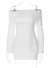 Load image into Gallery viewer, Women Spring Autumn Long Sleeve Party Club Evening Bodycon Basic White Mini Dress
