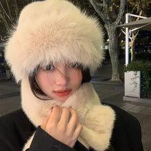 Load image into Gallery viewer, New Women Fluffy Faux Fur Bucket Hat Winter Warm Ear Protection Cap Windproof Panama Caps
