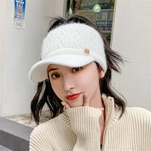 Load image into Gallery viewer, Women New Autumn Winter Warm Rabbit Knitted Hats Outdoor Sports Golf Ponytail Hat Baseball Caps Empty Top Caps
