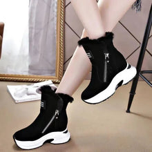Load image into Gallery viewer, Wedge Shoes Women Suede Snow Boots Warm Plush Slip-on Zipper Fashion Woman Winter Women&#39;s Shoes
