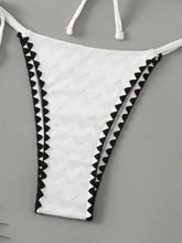 Load image into Gallery viewer, Sexy Micro Bikini Women White Patchwork Drawstring Push Up Swimsuit
