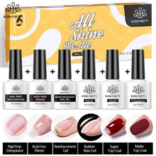 Load image into Gallery viewer, 6Pcs/Set Purple Series Gel Nail Polish Glitter Semi Permanent Jelly Pink Nude Color Varnish Full Coverage Manicure
