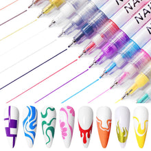 Load image into Gallery viewer, 1 Set Nail Art Drawing Pen Graffiti Nail Painting Pen Waterproof Draw Liner DIY 3D Abstract Line Nail Art Beauty Tool Manicure
