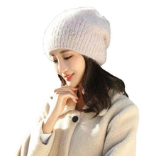 Load image into Gallery viewer, Autumn/Winter Korean Edition Trendy Versatile Net Red Thickened And Warm Knitted Outdoor Woolen Women&#39;s Hat
