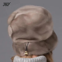 Load image into Gallery viewer, Fashion Female Woman Hats Keep Warm Winter Hat Bonnets for Women Luxury Wedding Ceremony Elegant Real Mink Fur Caps
