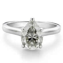 Load image into Gallery viewer, 2ct Pear Shaped Solitaire Moissanite Engagement Ring Solid 925 Sterling Silver
