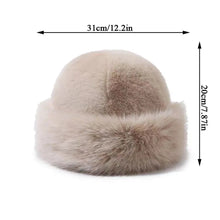 Load image into Gallery viewer, New Women Warm Thick Bucket Hats Fluffy Fur Panama Cap Plush Windproof Ear Protection Caps
