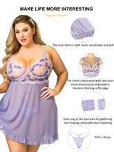 Load image into Gallery viewer, Soft V Neck Nightgown Women Sexy Underwear Dress Plus Size Lace Sleepwear
