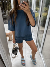 Load image into Gallery viewer, Summer casual temperament versatile round neck hoodie +casual versatile shorts set
