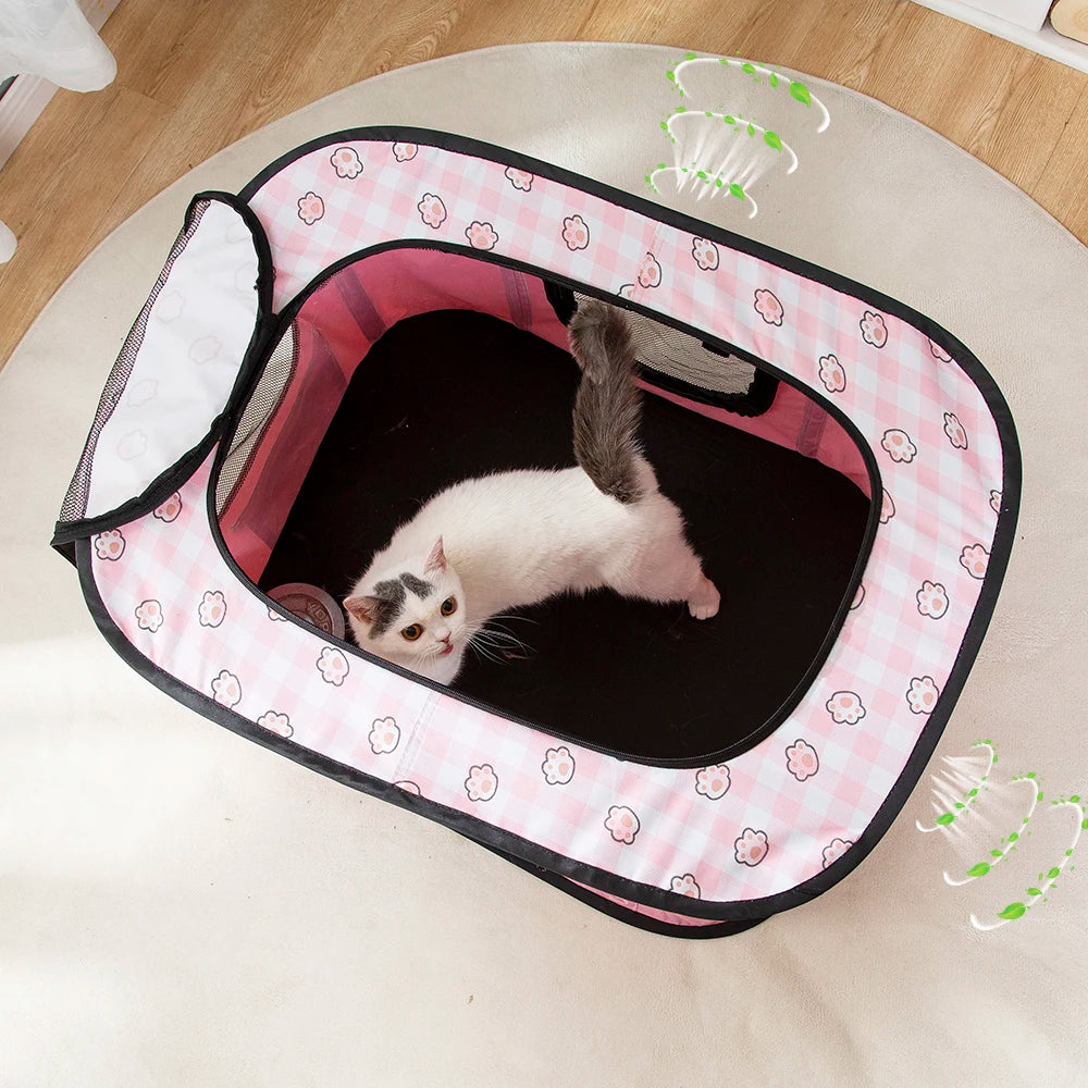 Cat Delivery Room with Foldable Design, Provides a Safe Space for Mama Cats and Their Kittens Multifunctional Pet Tent