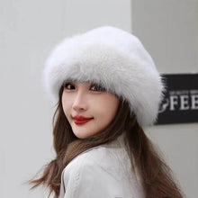 Load image into Gallery viewer, Big Fluffy Faux Fur Bucket Hat For Women Luxury Plush Fisherman Hat Warm Winter Hat Thicken Cold Snowy Day Panama Cap
