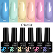 Load image into Gallery viewer, 6Pcs/Set Macaron Color Gel Nail Polish Set Kit Spring 6 Colors UV LED Nail Art Gel Vernis Semi Permanent Base Top Coat
