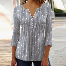 Load image into Gallery viewer, Trendy 3D Printed Shirts for Women Spring Summer 3/4 Sleeve V Neck Buttons Blouse Shirt
