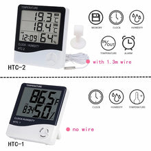 Load image into Gallery viewer, HTC-1 HTC-2 LCD Electronic Digital Temperature Humidity Meter Home Thermometer Hygrometer Indoor Outdoor Weather Station Clock
