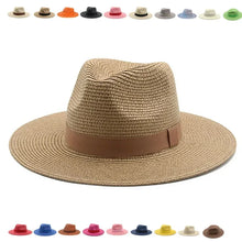 Load image into Gallery viewer, Hats for Women Bucket Sun Hats Ribbon Band Men Hat Straw Summer Panama Formal Outdoor Party Picnic Bucket Hat
