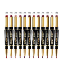 Load image into Gallery viewer, 2 In 1 Matte Lipstick Pencil Double Head Lip Liner Pen Red Nude Long Lasting Waterproof
