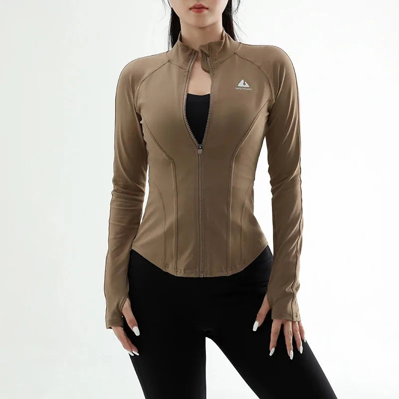 Women's sports jacket yoga gym tight fitness clothing long-sleeved women's fall and winter models - Shop & Buy